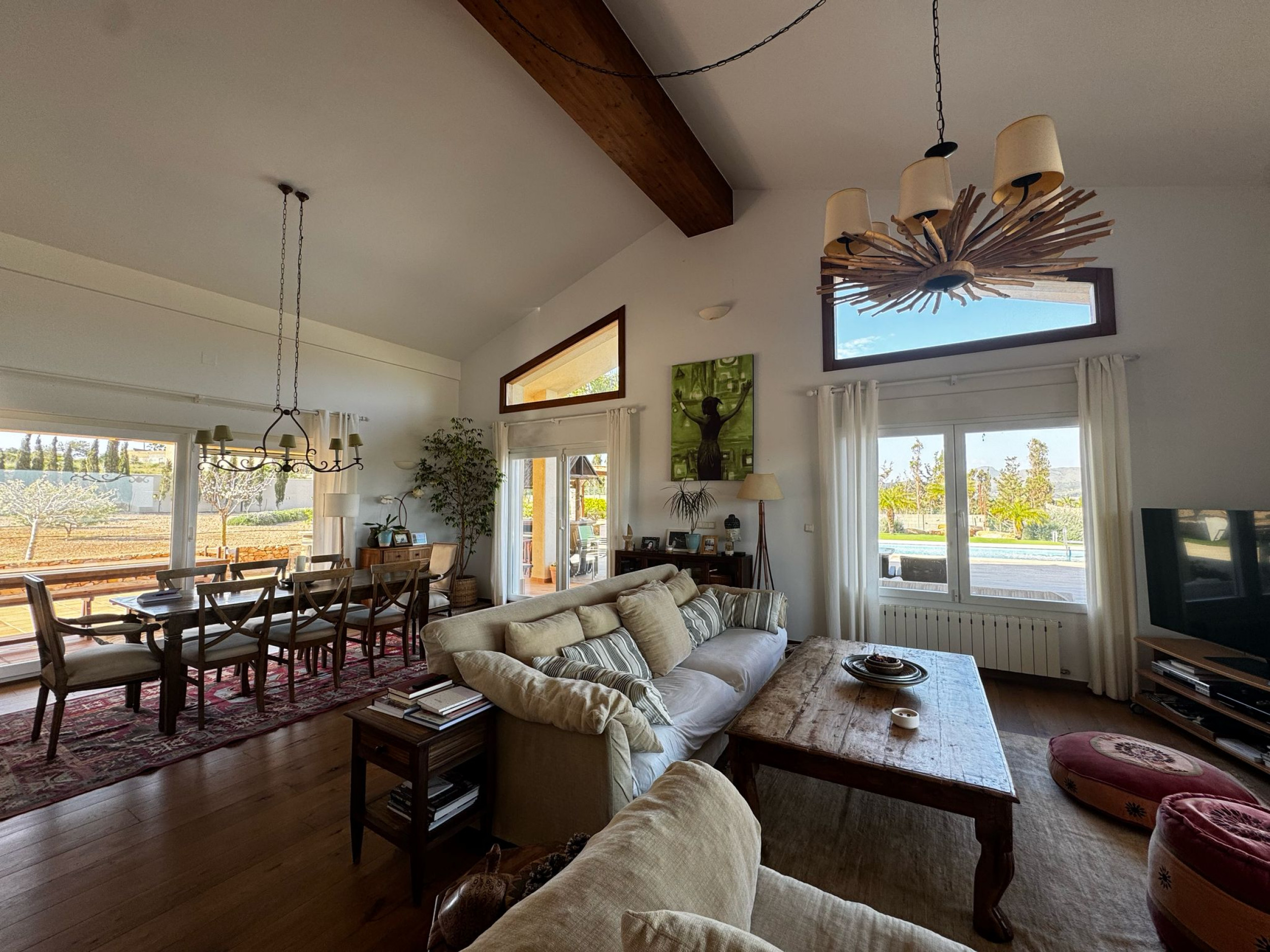 Pool area in villa for sale in Los Belones