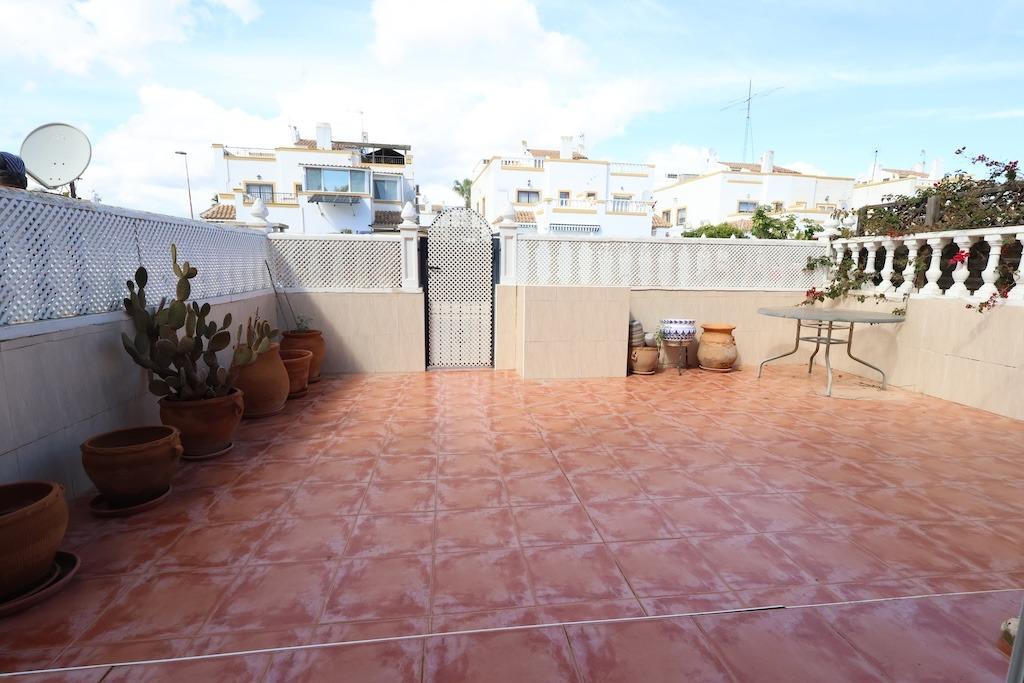 Pool area in bungalow for sale in Torrevieja