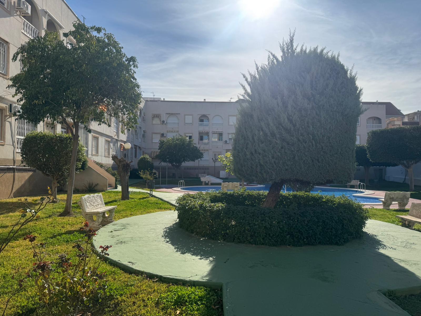 Pool area in apartment for sale in Torrevieja