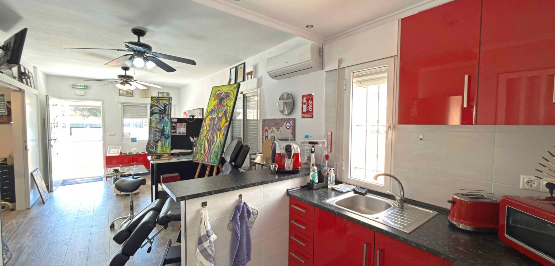 Pool area in bungalow for sale in Orihuela Costa