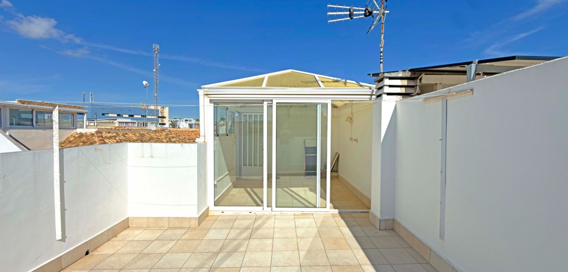 Pool area in bungalow for sale in Orihuela Costa