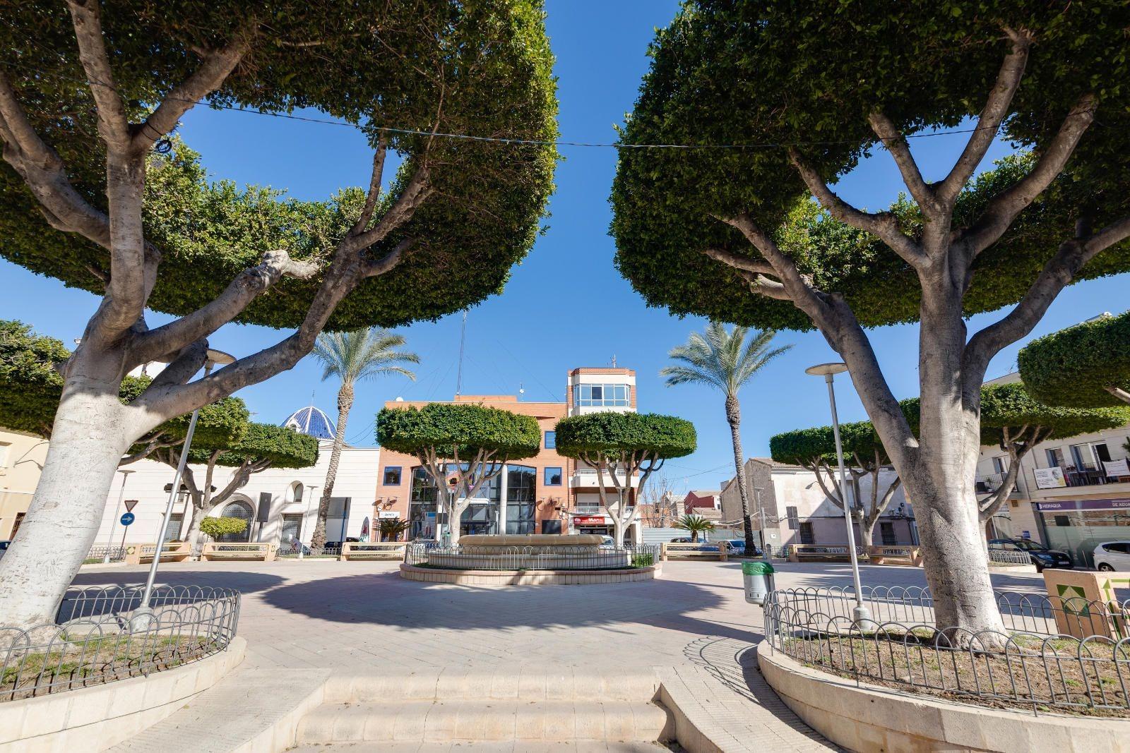 Pool area in villa for sale in San Fulgencio