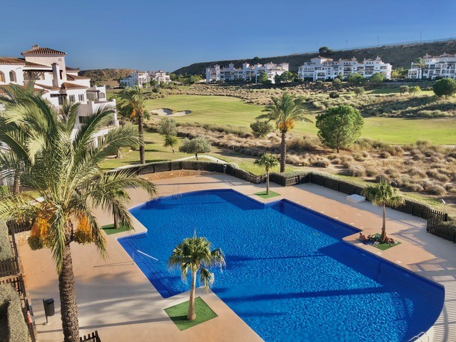 Master bedroom in apartment for sale in Hacienda Riquelme Golf Resort