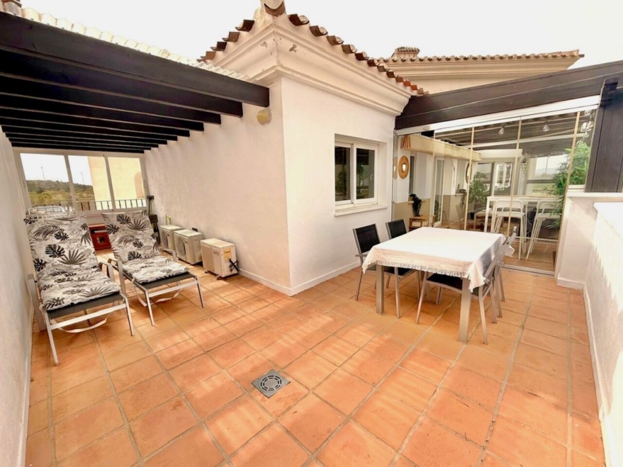 Garden in apartment for sale in Hacienda Riquelme Golf Resort