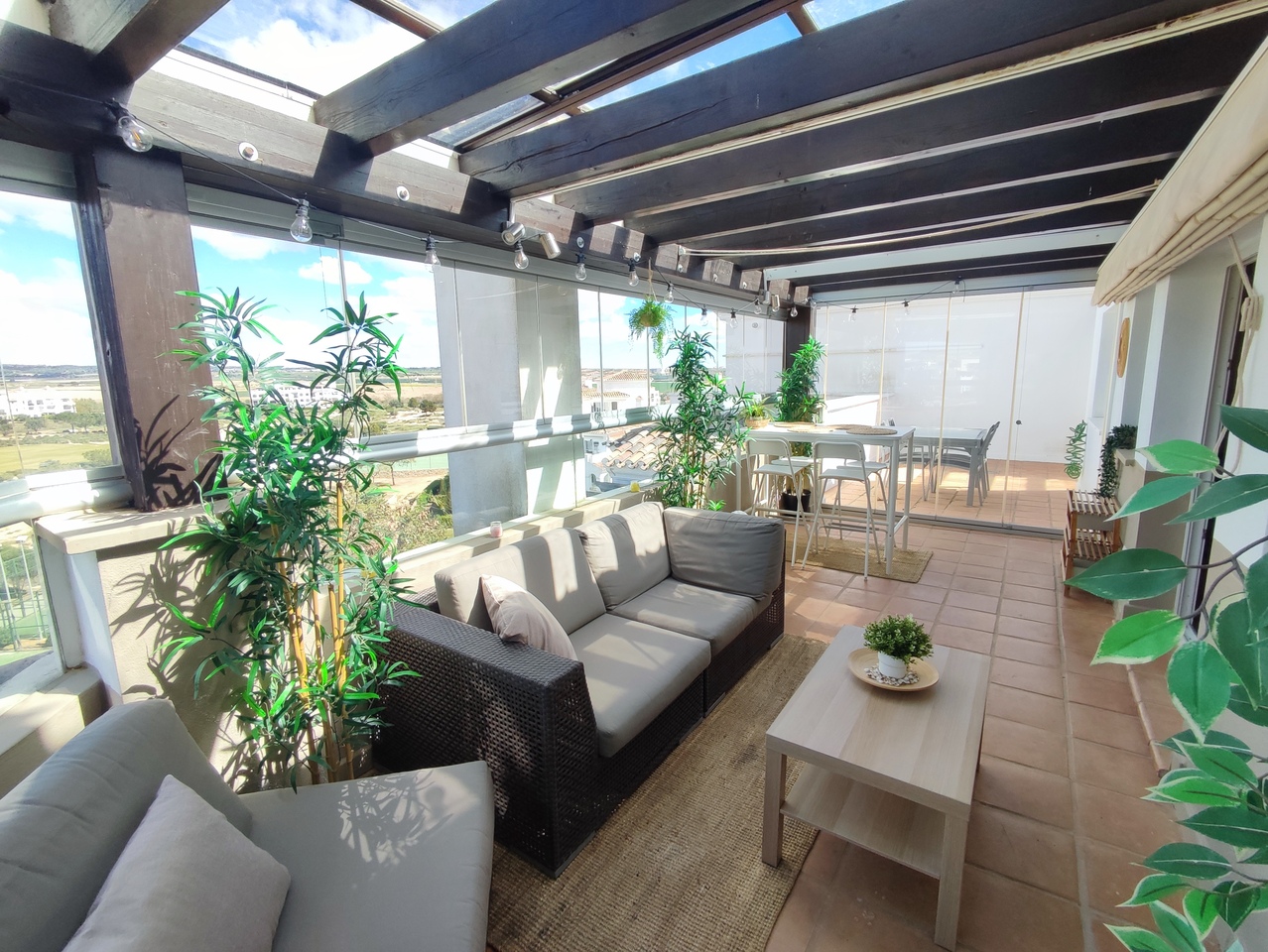 Terrace in apartment for sale in Hacienda Riquelme Golf Resort