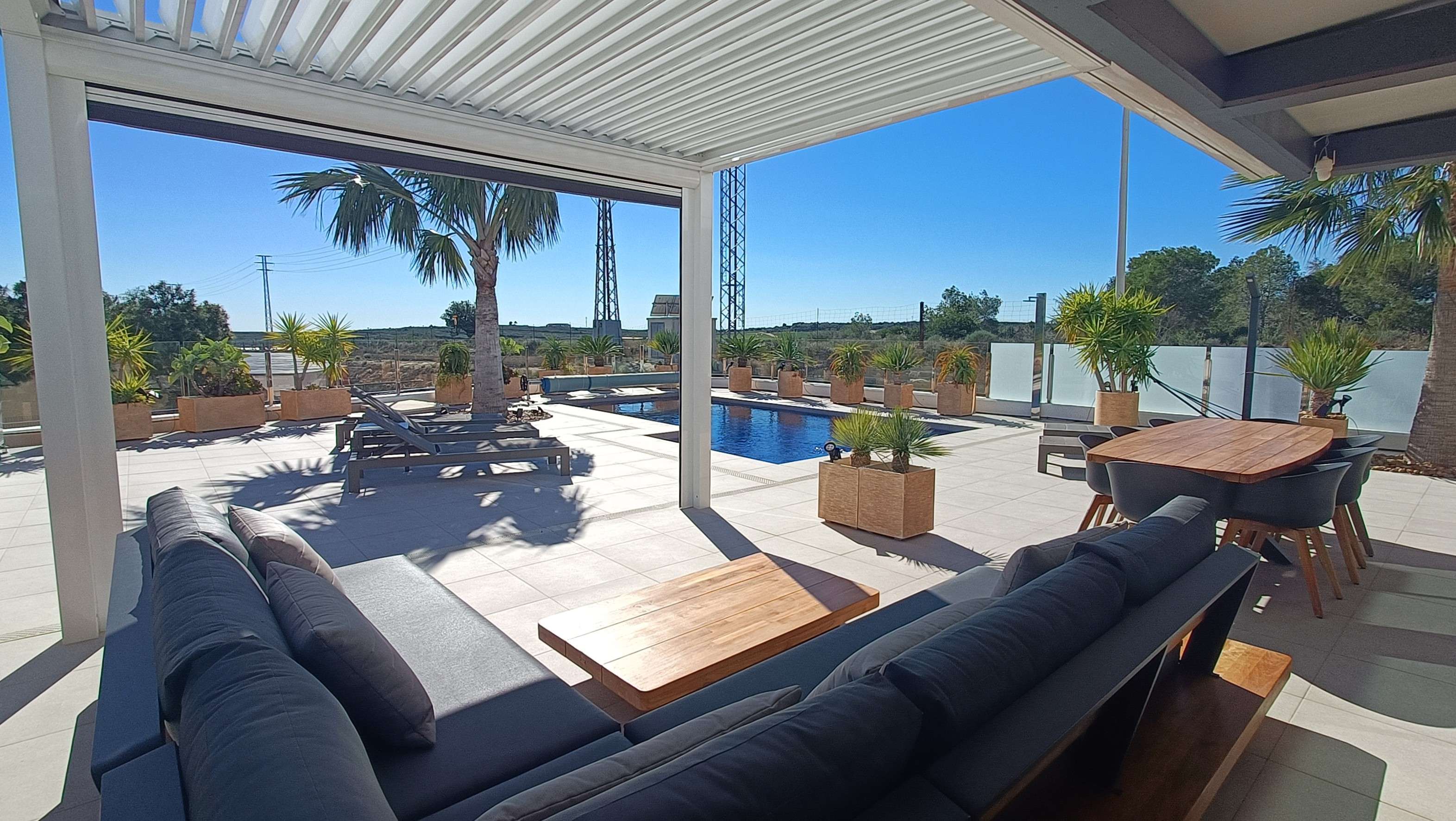 Pool area in villa for sale in Algorfa