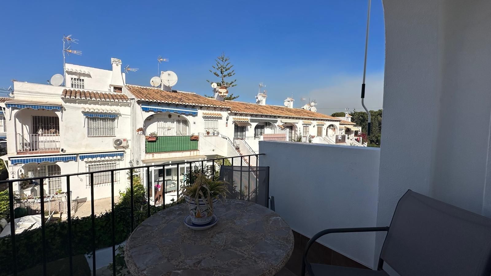 Pool area in bungalow for sale in Torrevieja