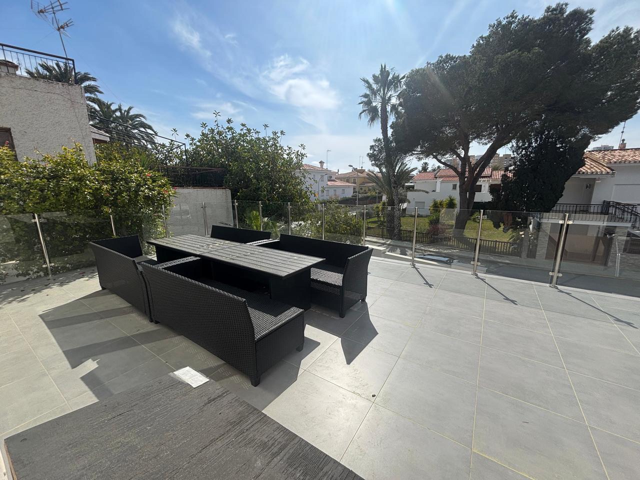 Pool area in villa for sale in Dehesa de Campoamor