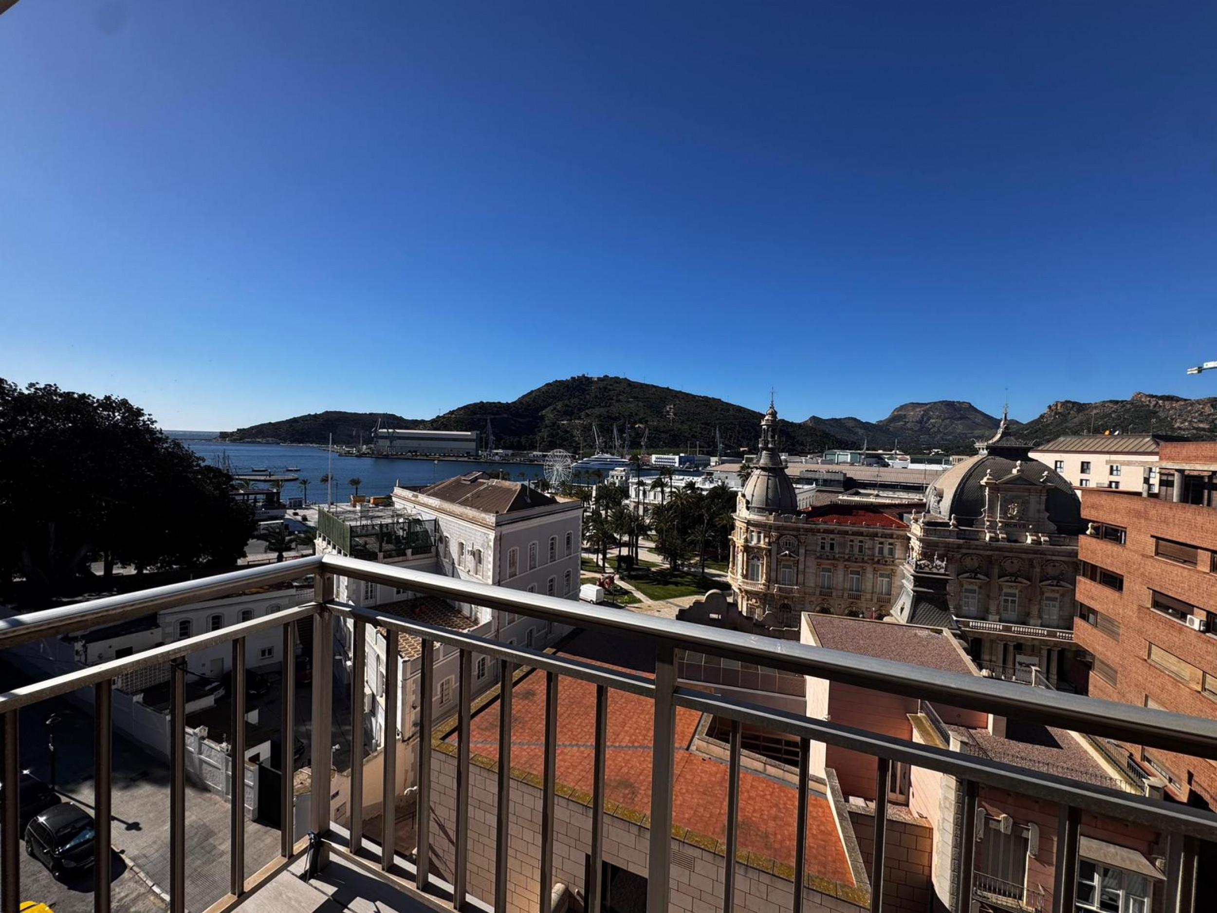 Pool area in penthouse for sale in Cartagena