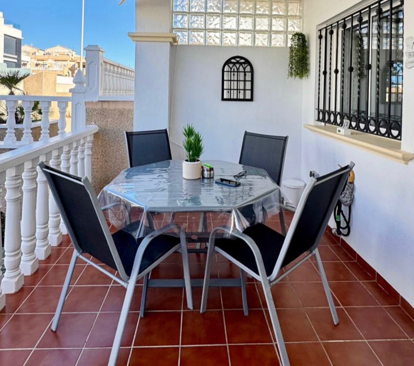 Pool area in bungalow for sale in Orihuela Costa