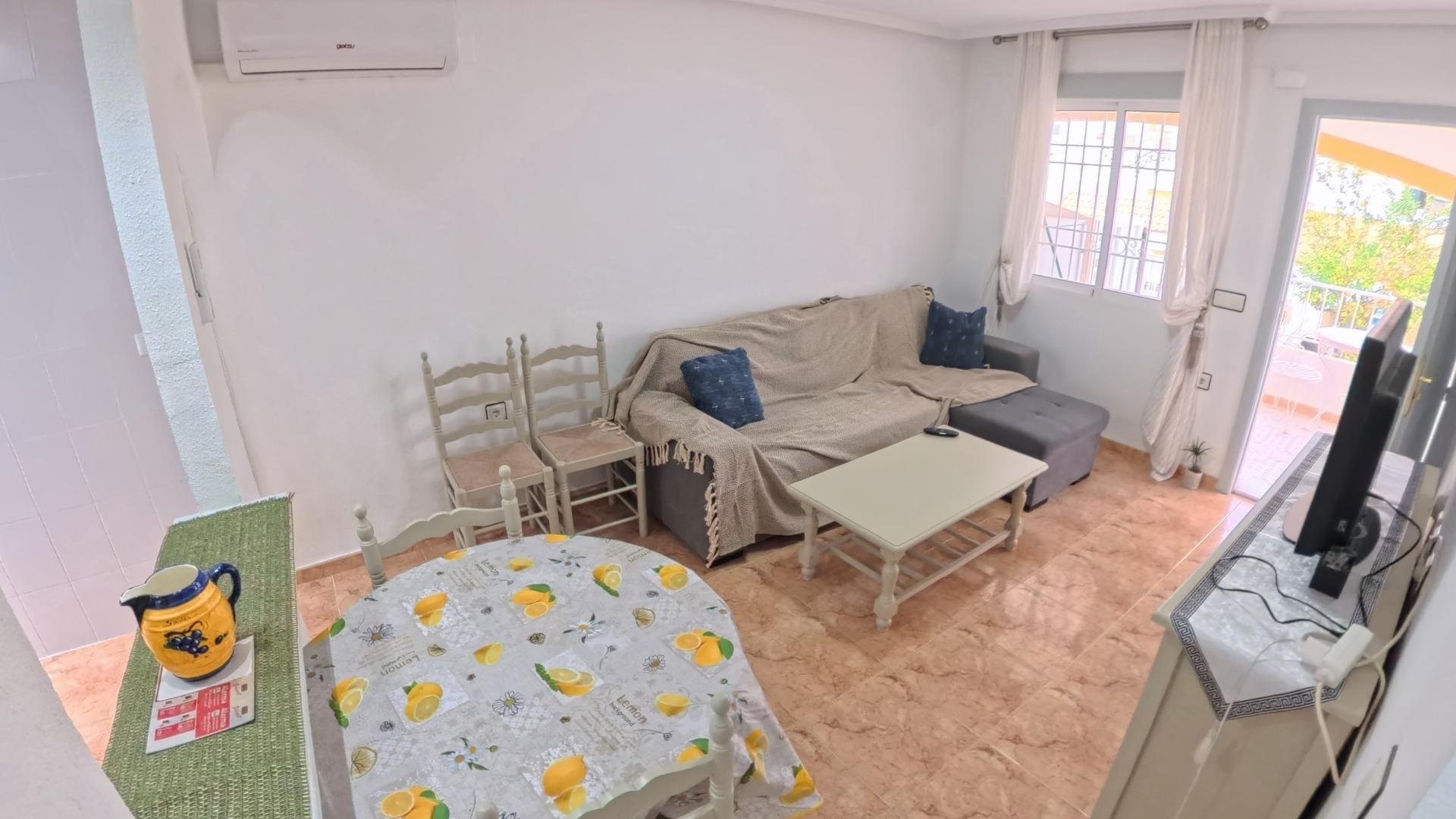 Pool area in bungalow for sale in Torrevieja