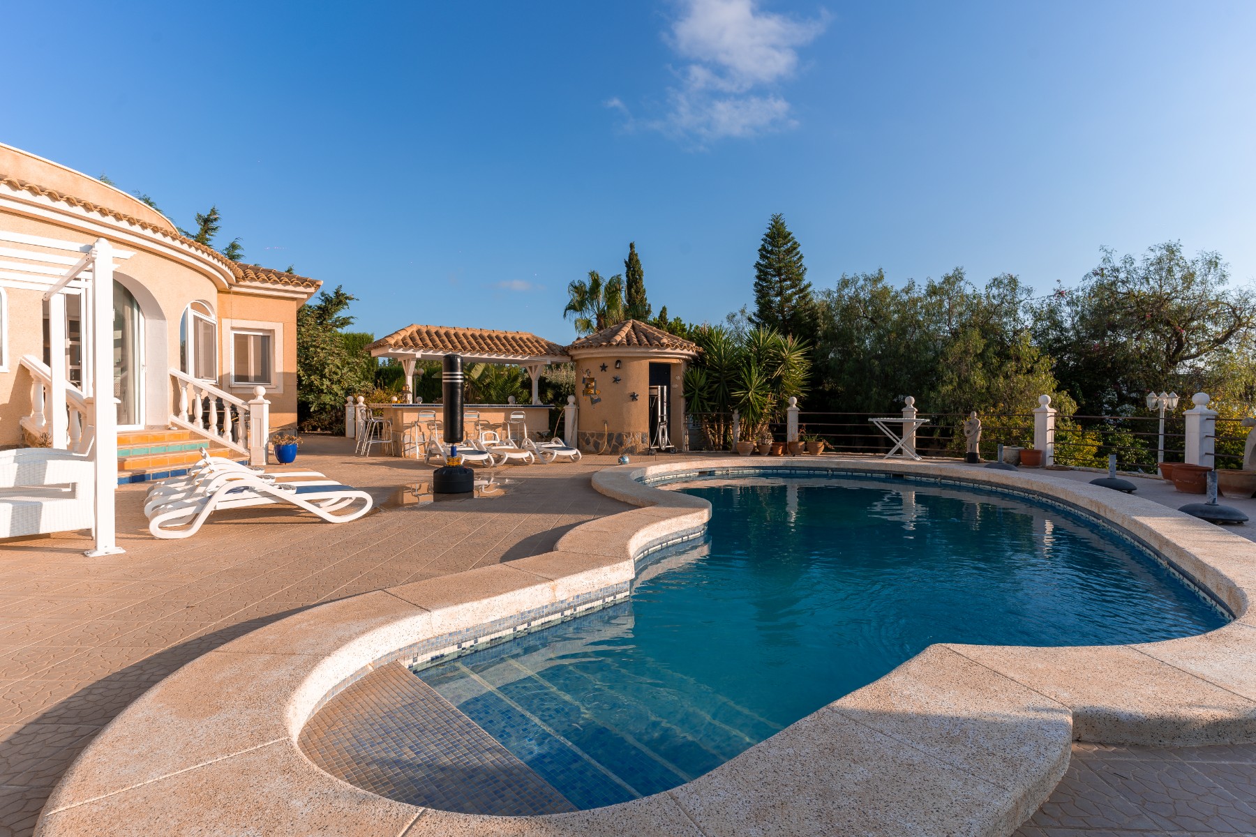 Pool area in villa for sale in Busot