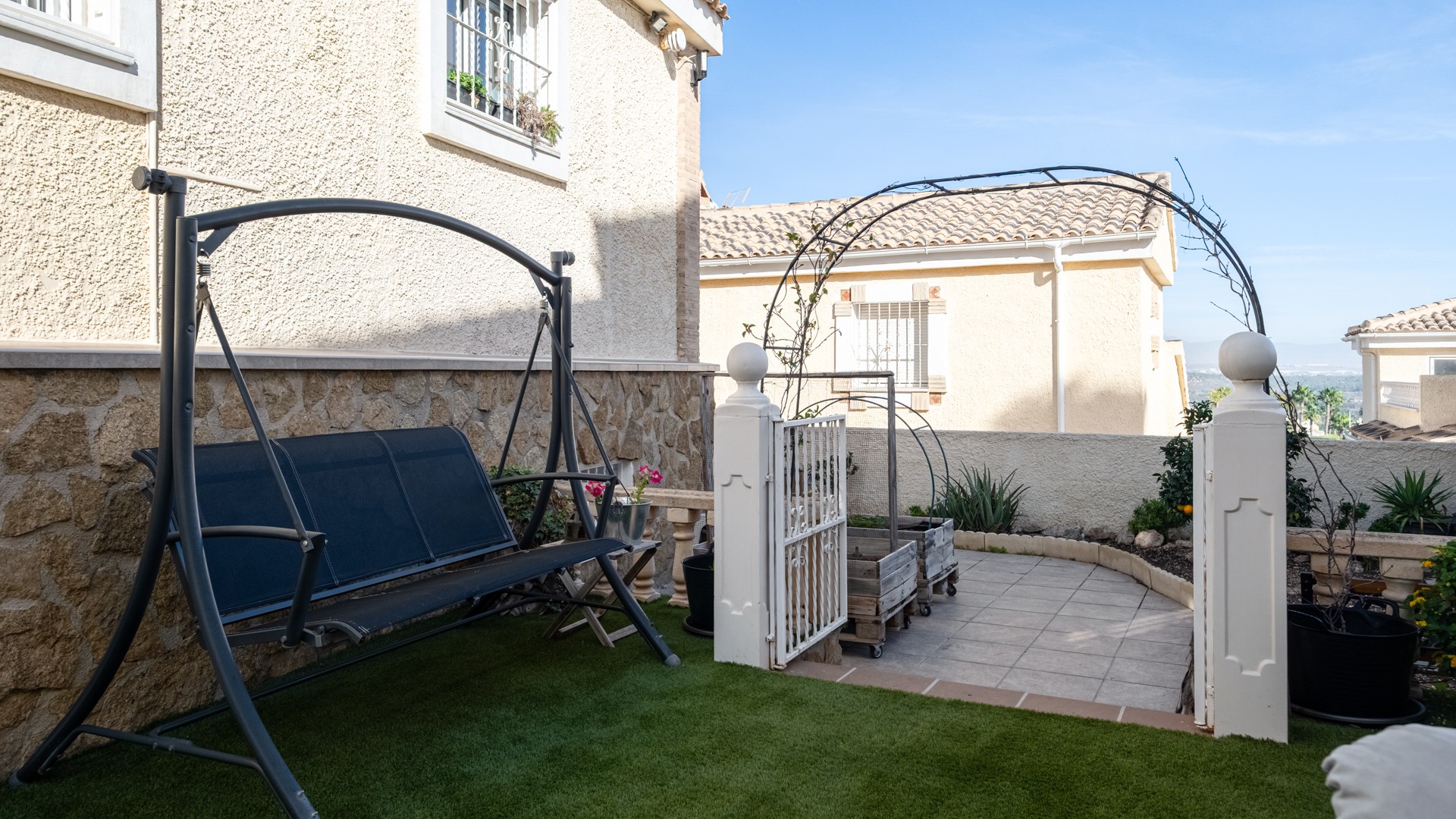 Pool area in villa for sale in Santa Pola