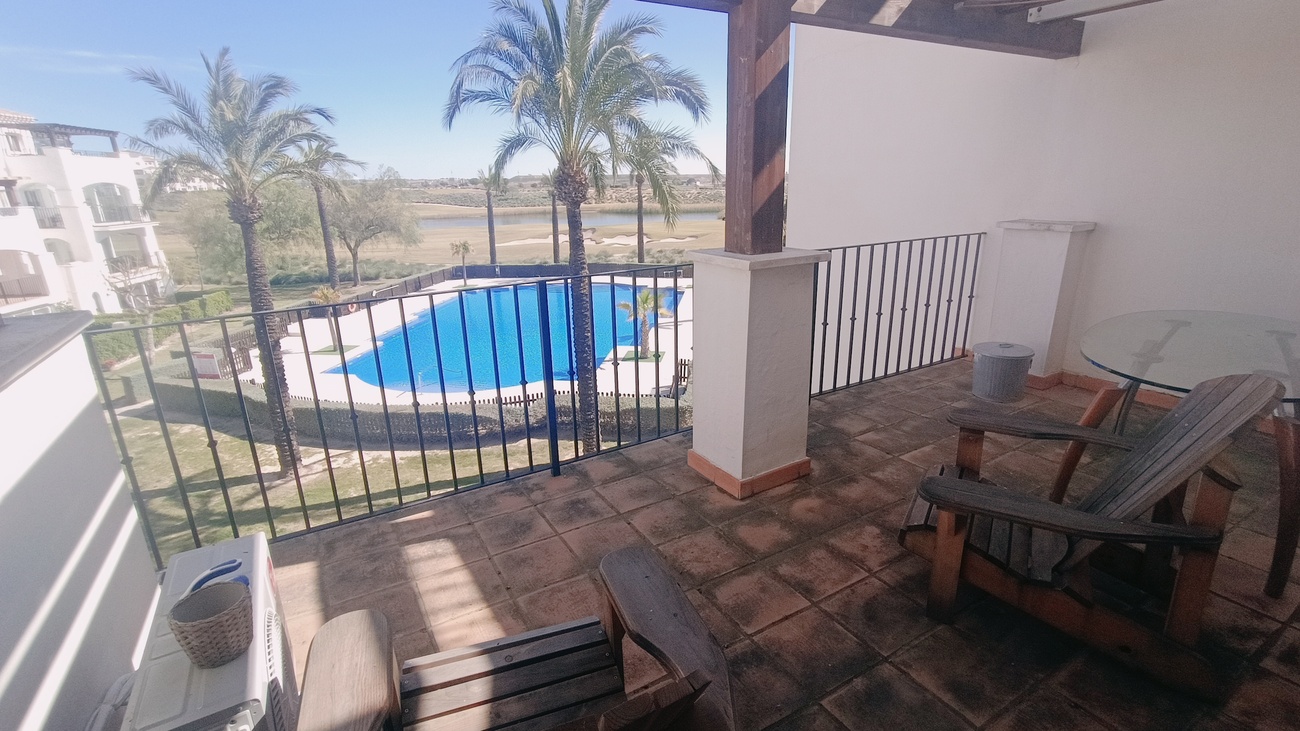 Terrace in apartment for sale in Hacienda Riquelme Golf Resort