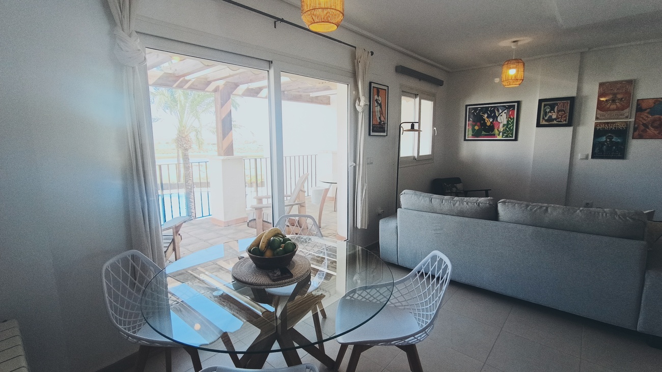 Garden in apartment for sale in Hacienda Riquelme Golf Resort