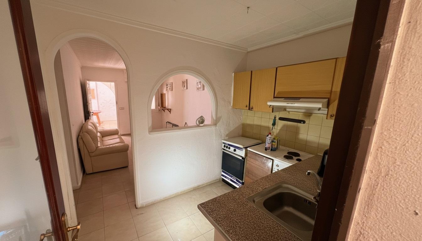 Pool area in bungalow for sale in Torrevieja