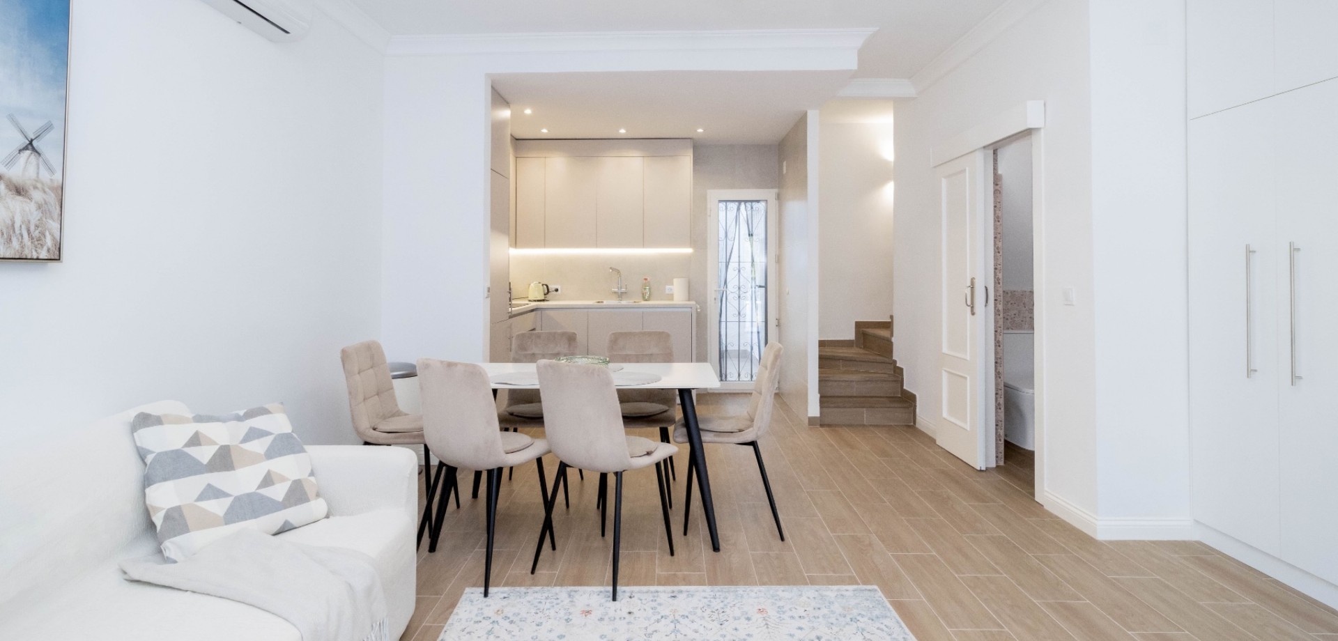 Welcome to this fully renovated townhouse located in the very heart of La Zenia, set directly within