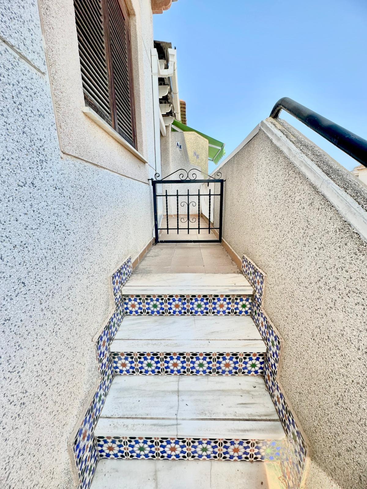 Pool area in bungalow for sale in Guardamar del Segura