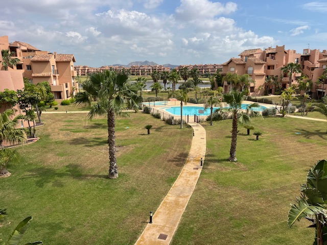 Pool area in apartment for sale in Mar Menor Golf Resort