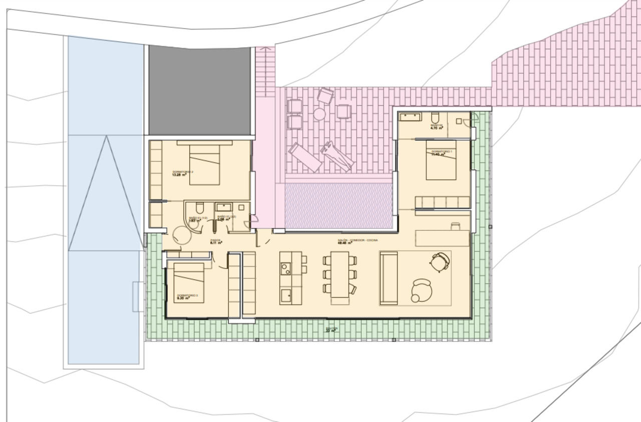 Dining area in land for sale in Pedreguer