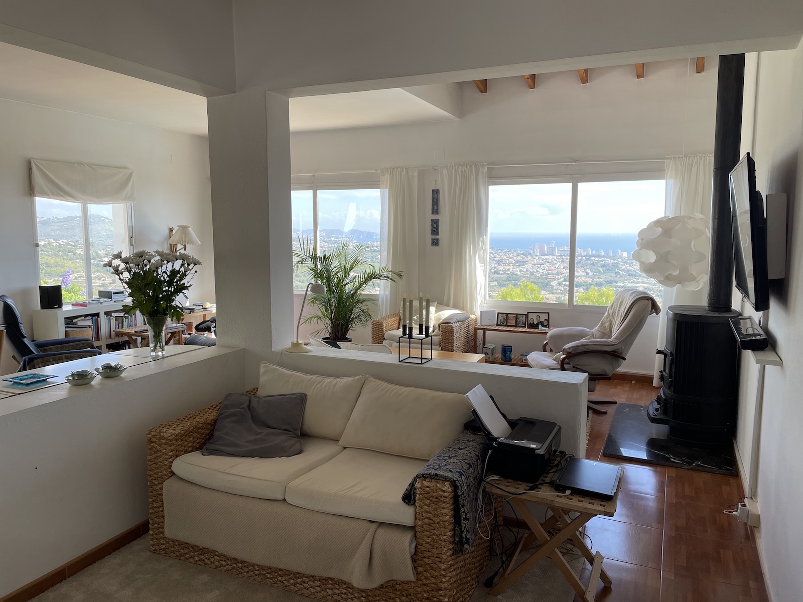 Pool area in villa for sale in Calpe