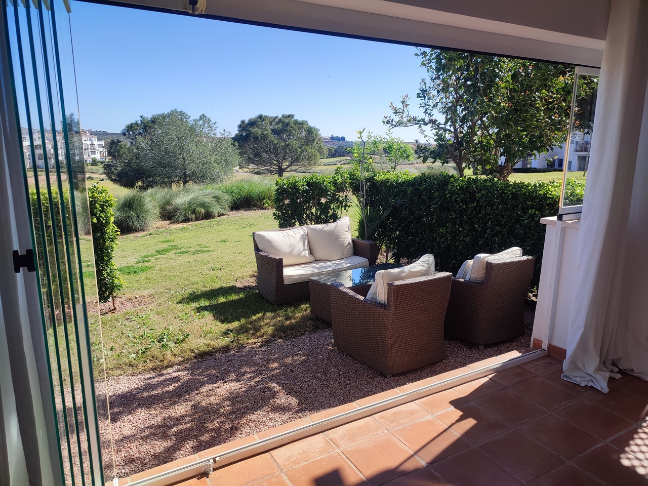 Master bedroom in apartment for sale in Hacienda Riquelme Golf Resort