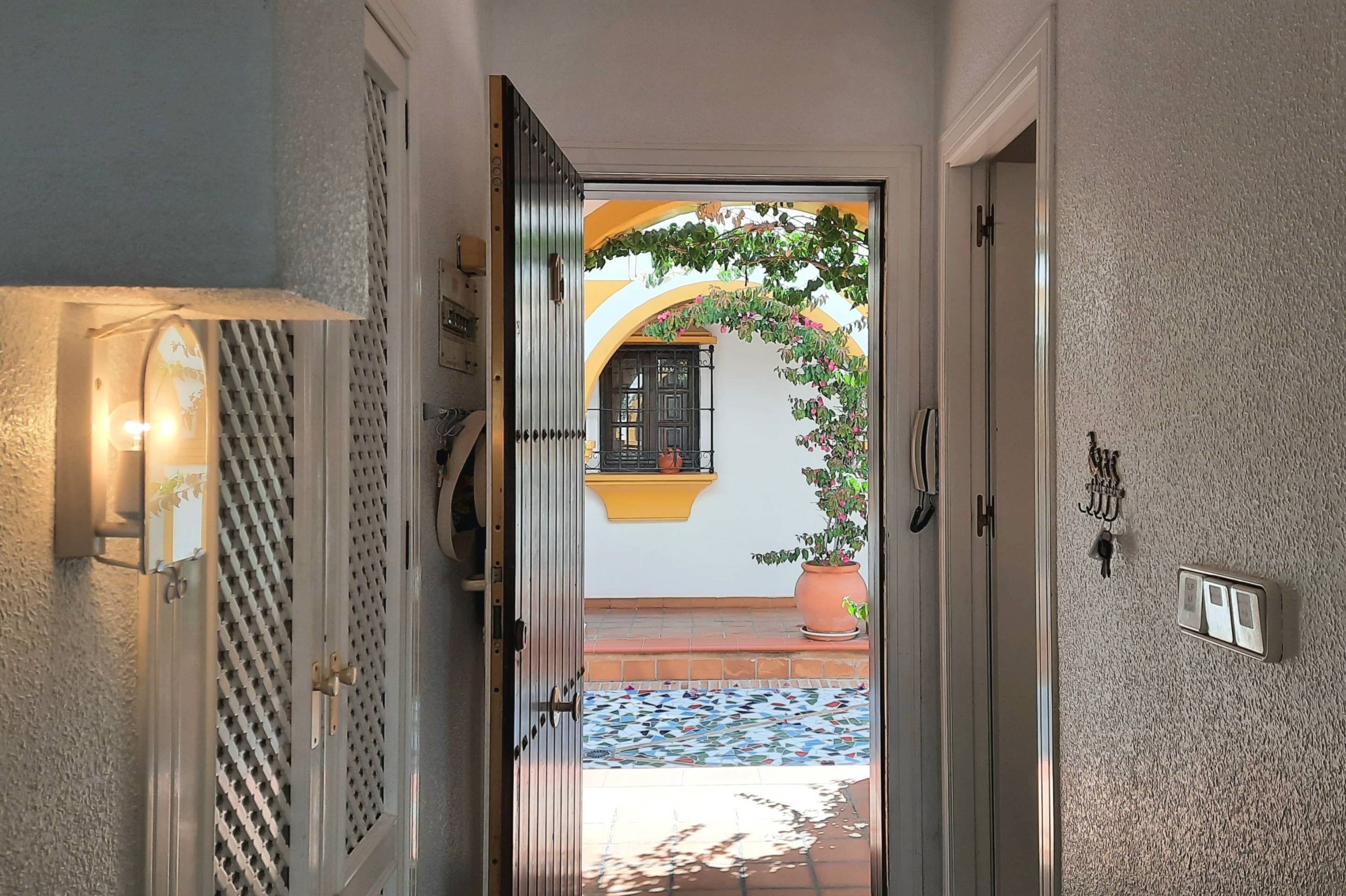 Pool area in bungalow for sale in Torrevieja