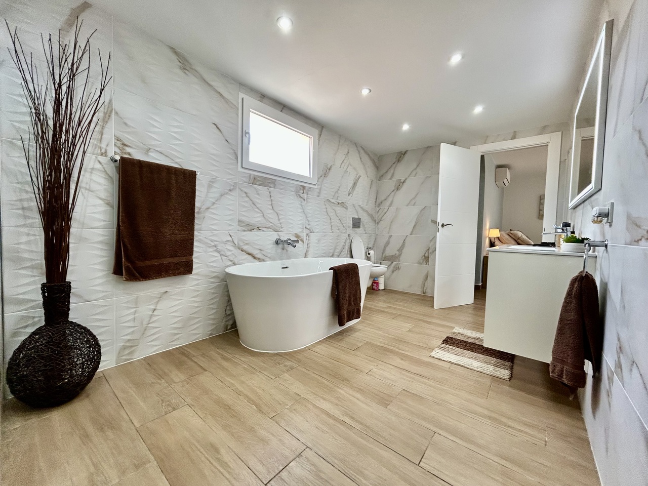 Master bedroom in villa for sale in Cabo Roig