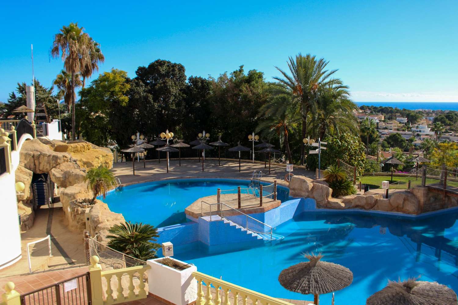 This two-bedroom, two-bathroom bungalow is located in a quiet residential area of Calpe, ideal for t