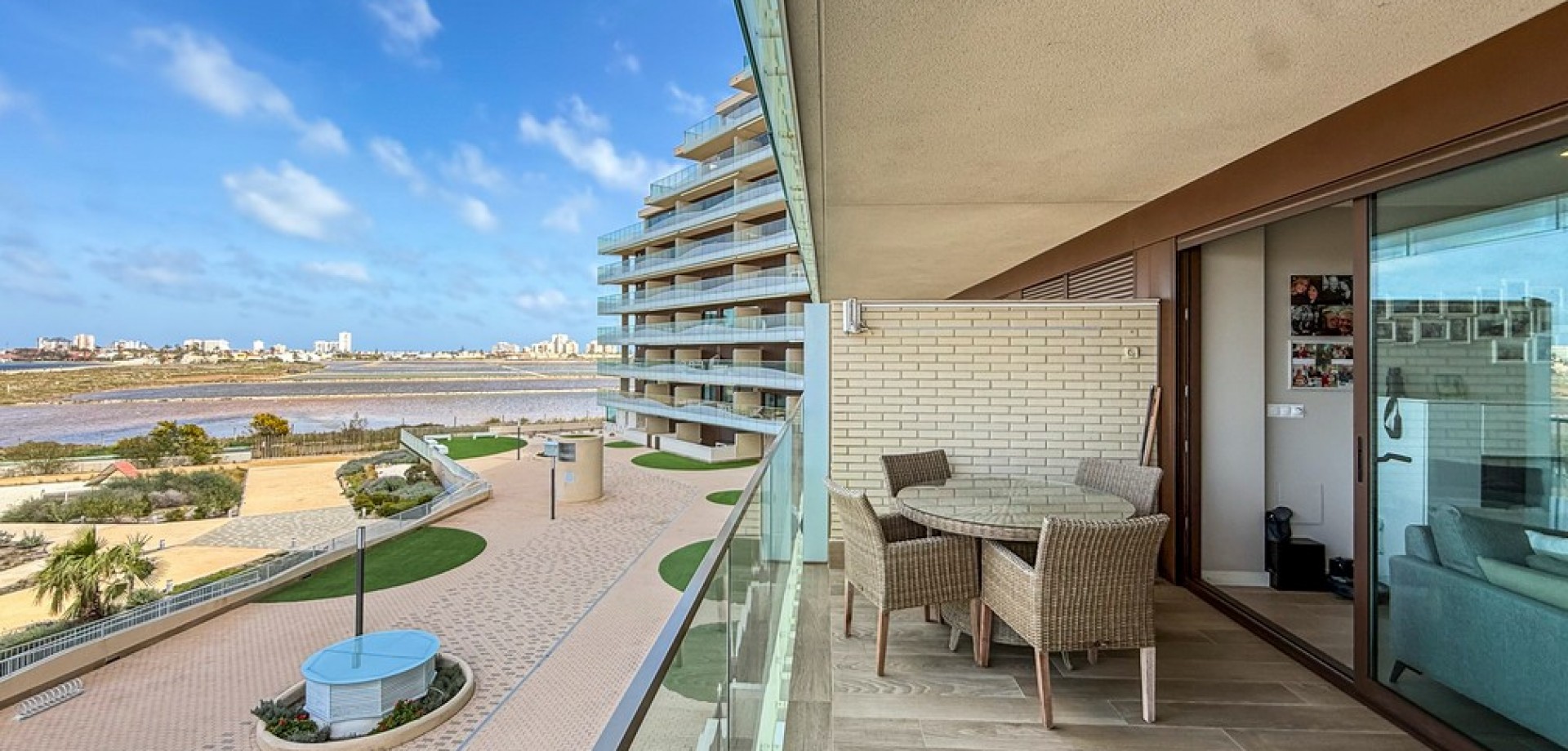 Pool area in apartment for sale in Cartagena