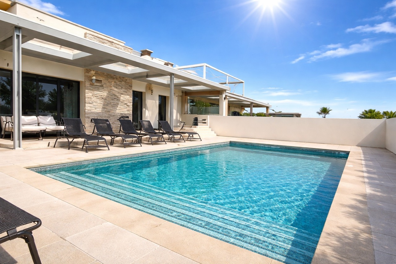 Discover an exceptional villa that blends contemporary elegance with relaxed Mediterranean charm in