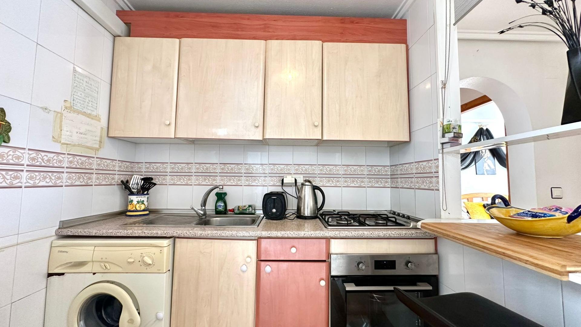 Pool area in bungalow for sale in Torrevieja