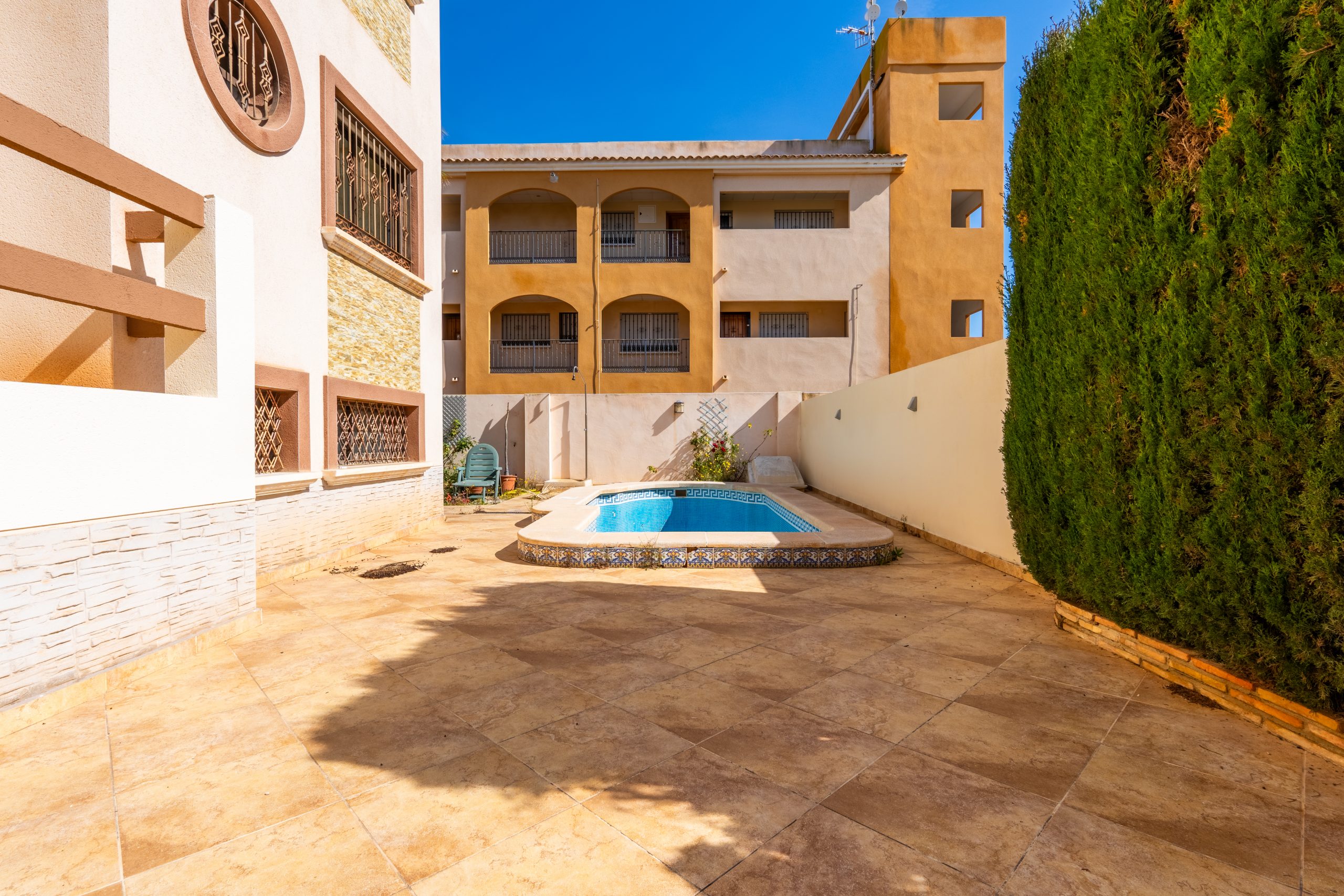 Pool area in villa for sale in Orihuela Costa