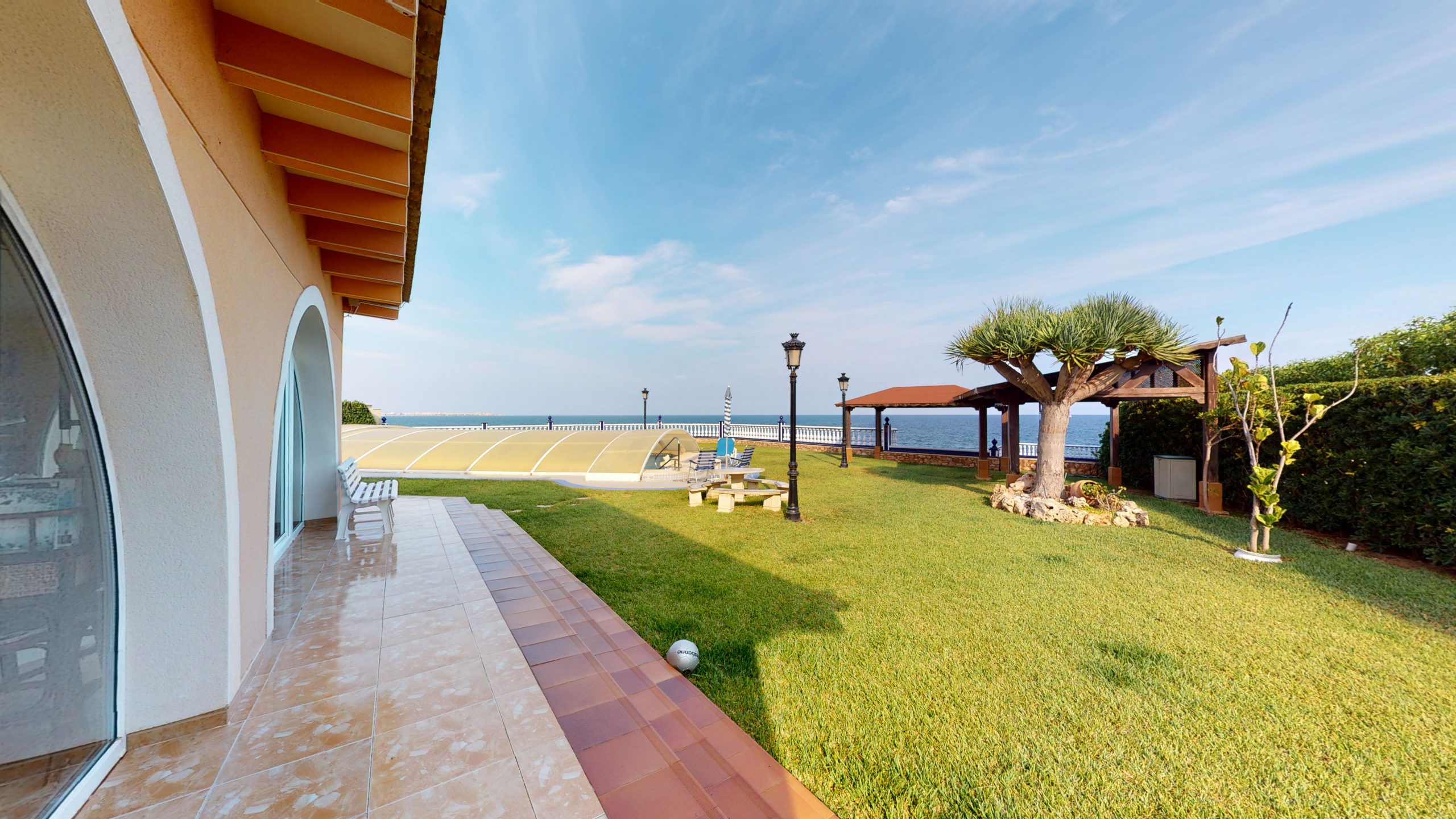 Pool area in villa for sale in Orihuela Costa