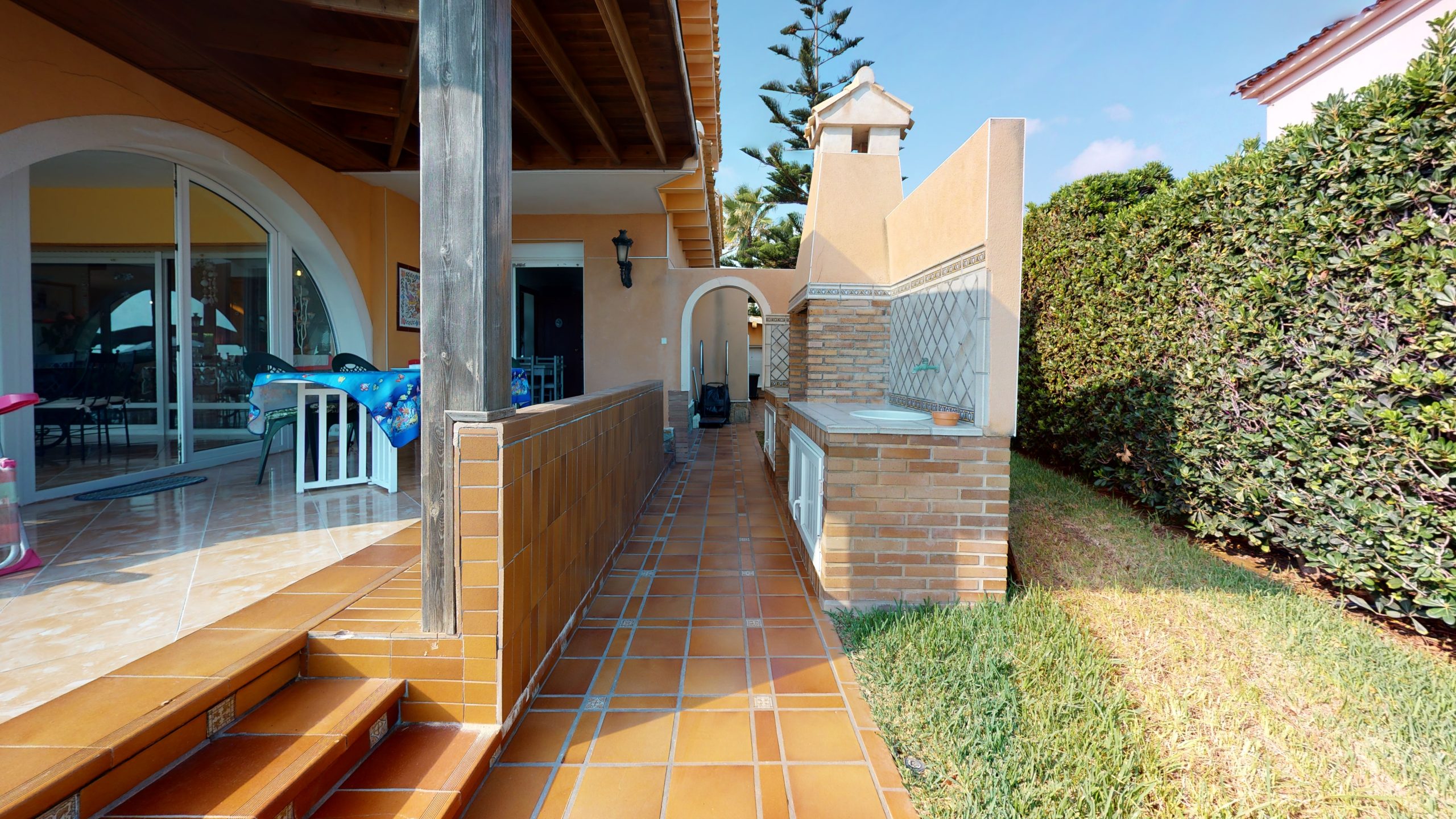 Pool area in villa for sale in Orihuela Costa