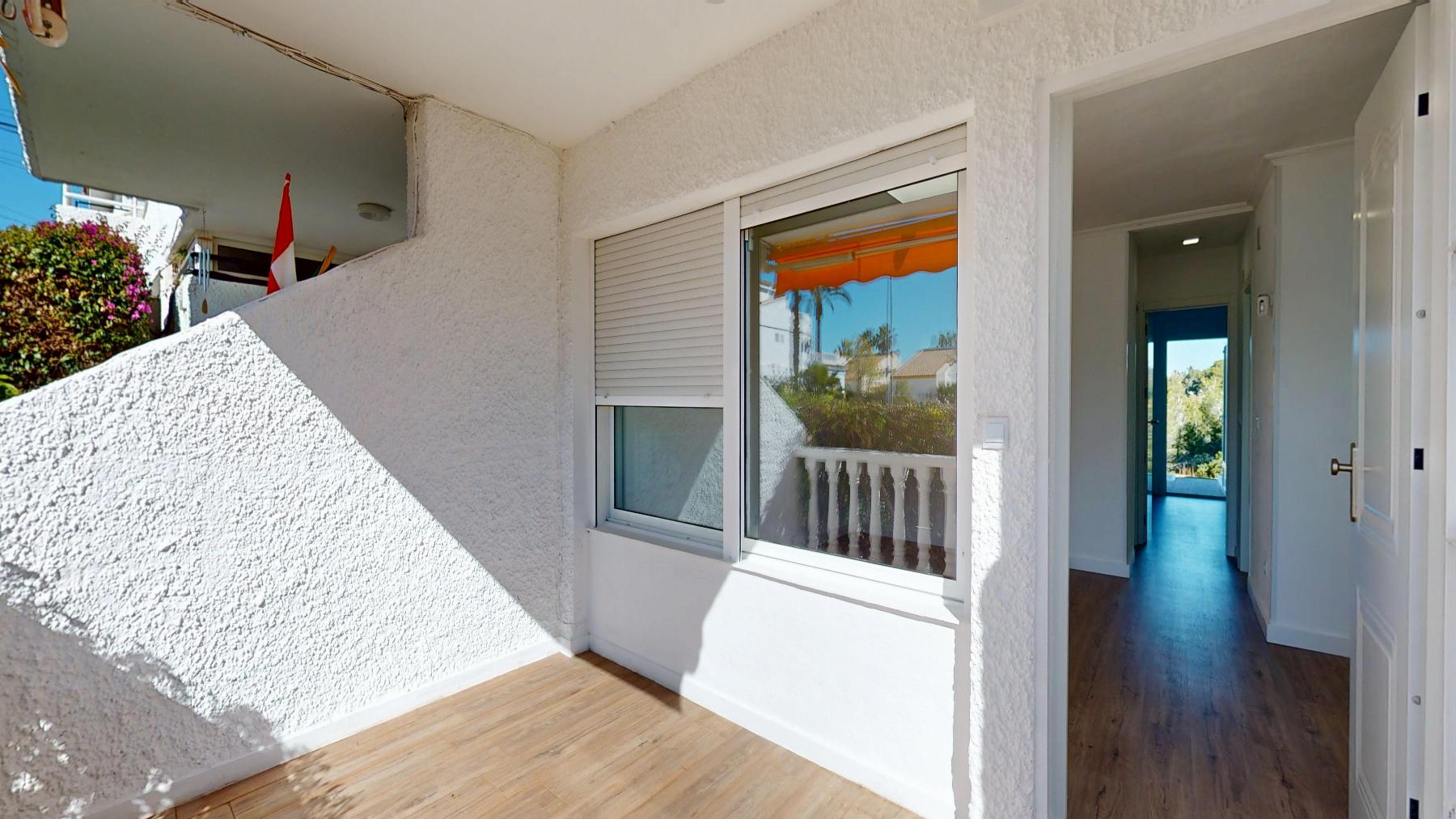 Pool area in bungalow for sale in Orihuela Costa