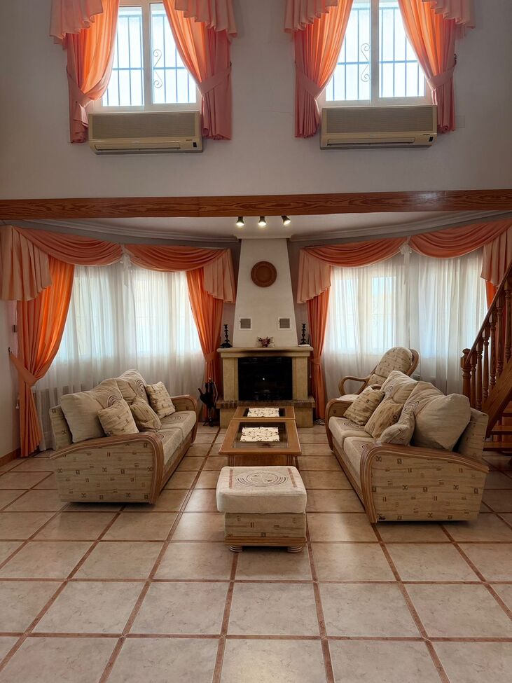 Pool area in villa for sale in Playa Flamenca