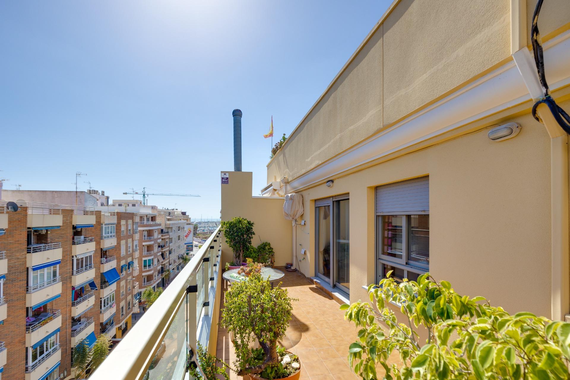 Terrace in penthouse for sale in Torrevieja