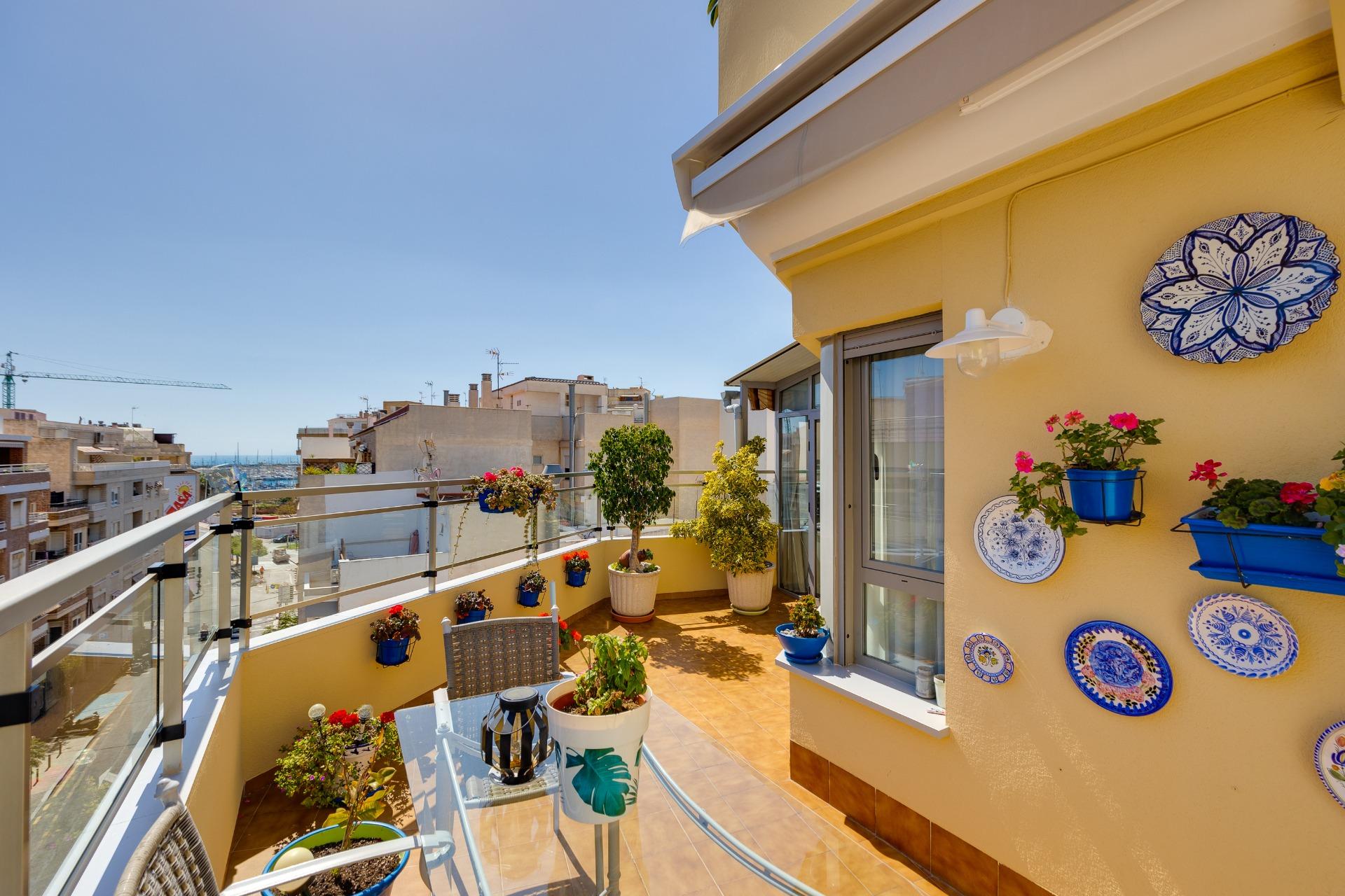 Terrace in penthouse for sale in Torrevieja