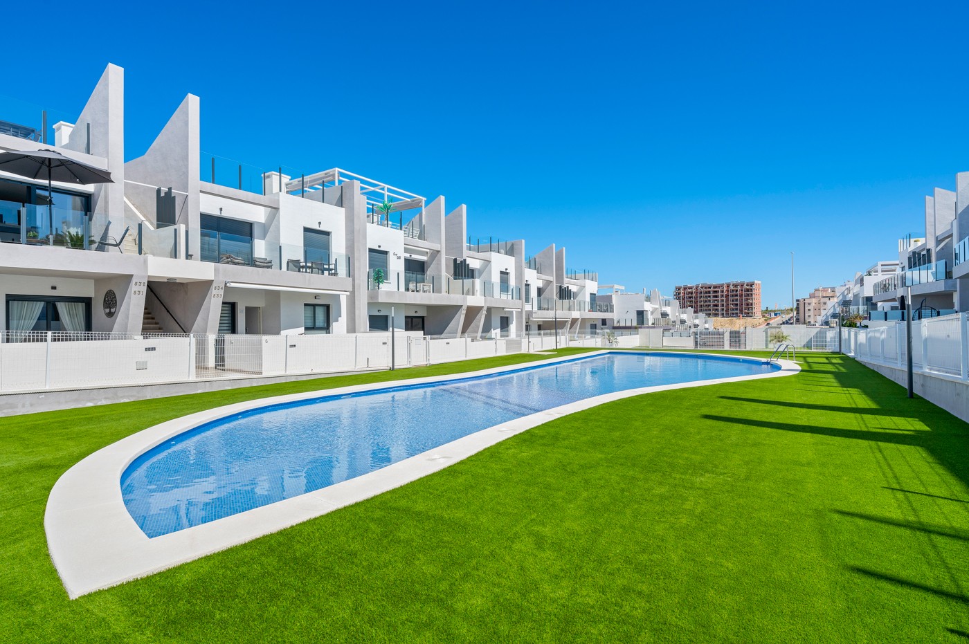 Pool area in apartment for sale in San Miguel de Salinas