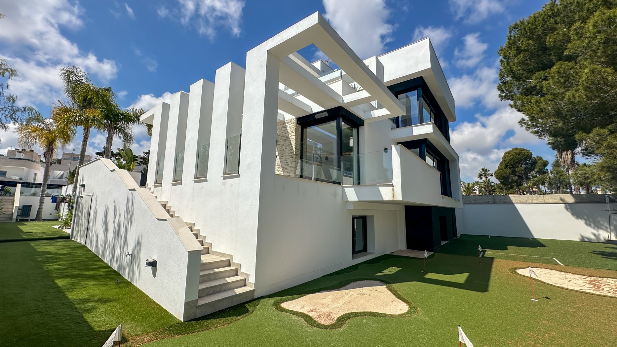 Pool area in villa for sale in Orihuela Costa