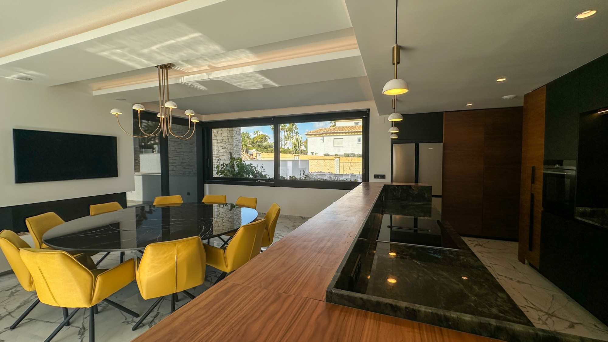 Pool area in villa for sale in Orihuela Costa