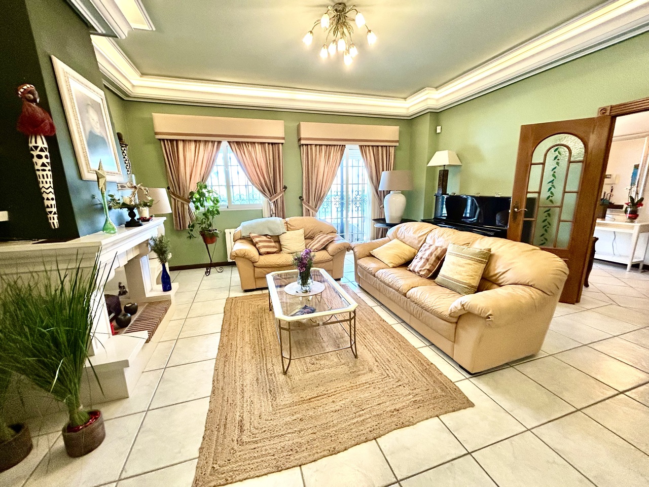 Pool area in villa for sale in La Mata
