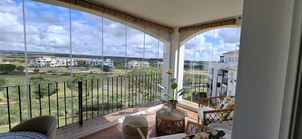 Garden in apartment for sale in Hacienda Riquelme Golf Resort