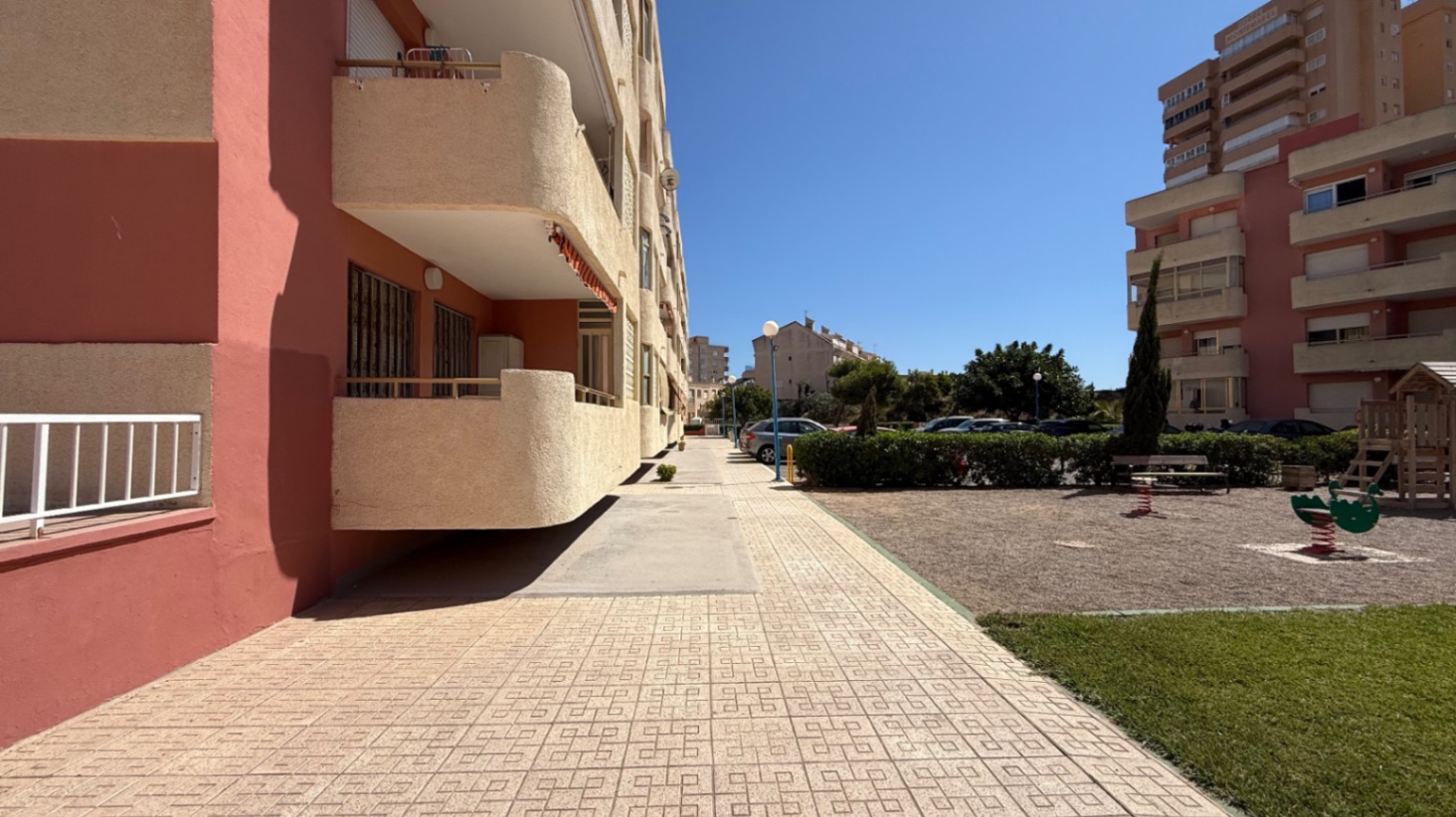 Pool area in apartment for sale in Cartagena