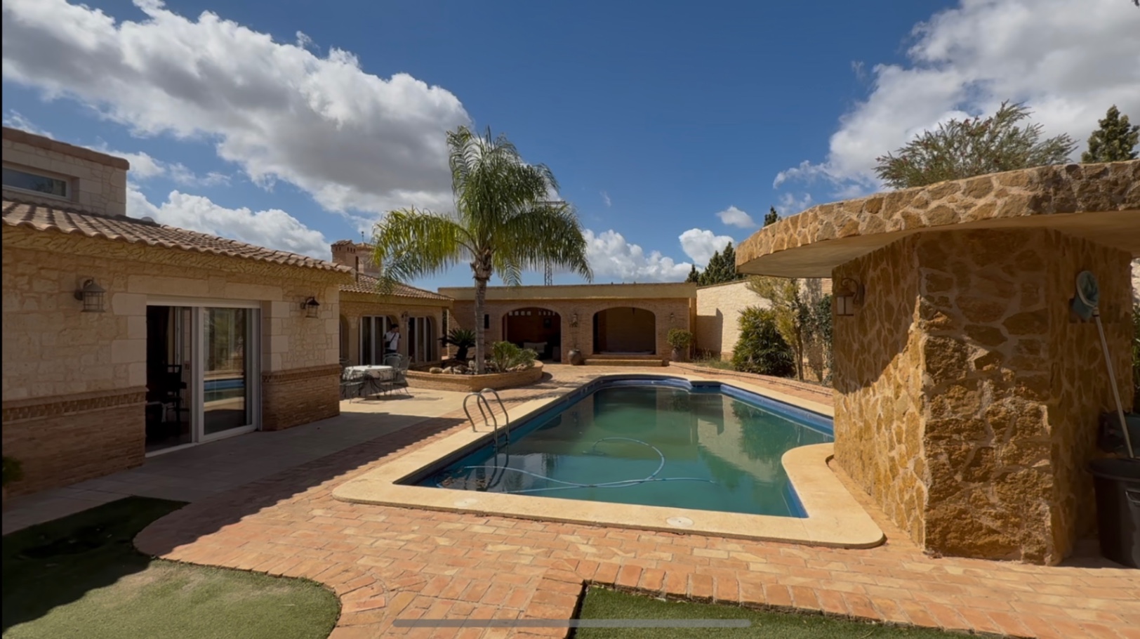 Pool area in villa for sale in Cartagena