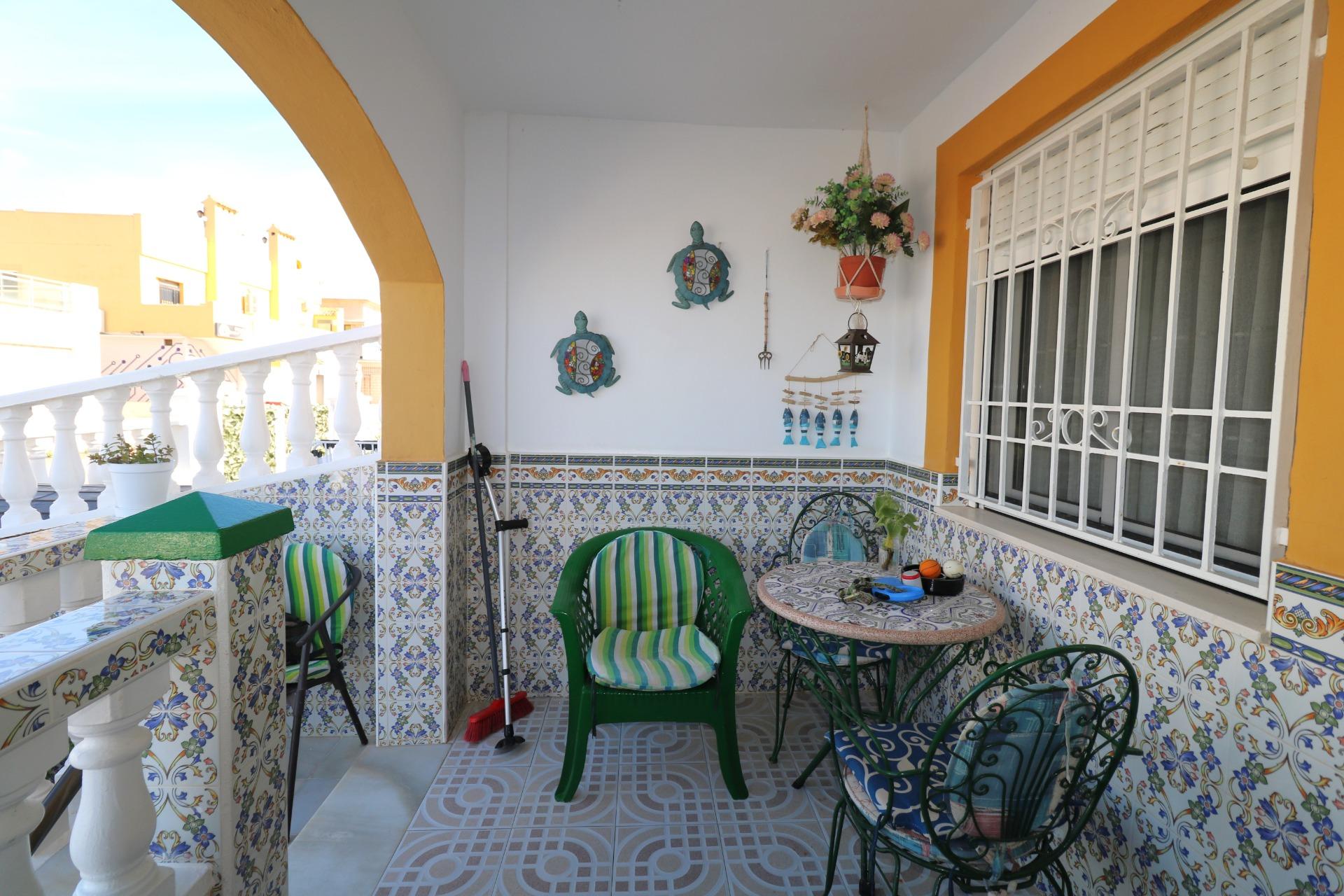 Pool area in bungalow for sale in Torrevieja