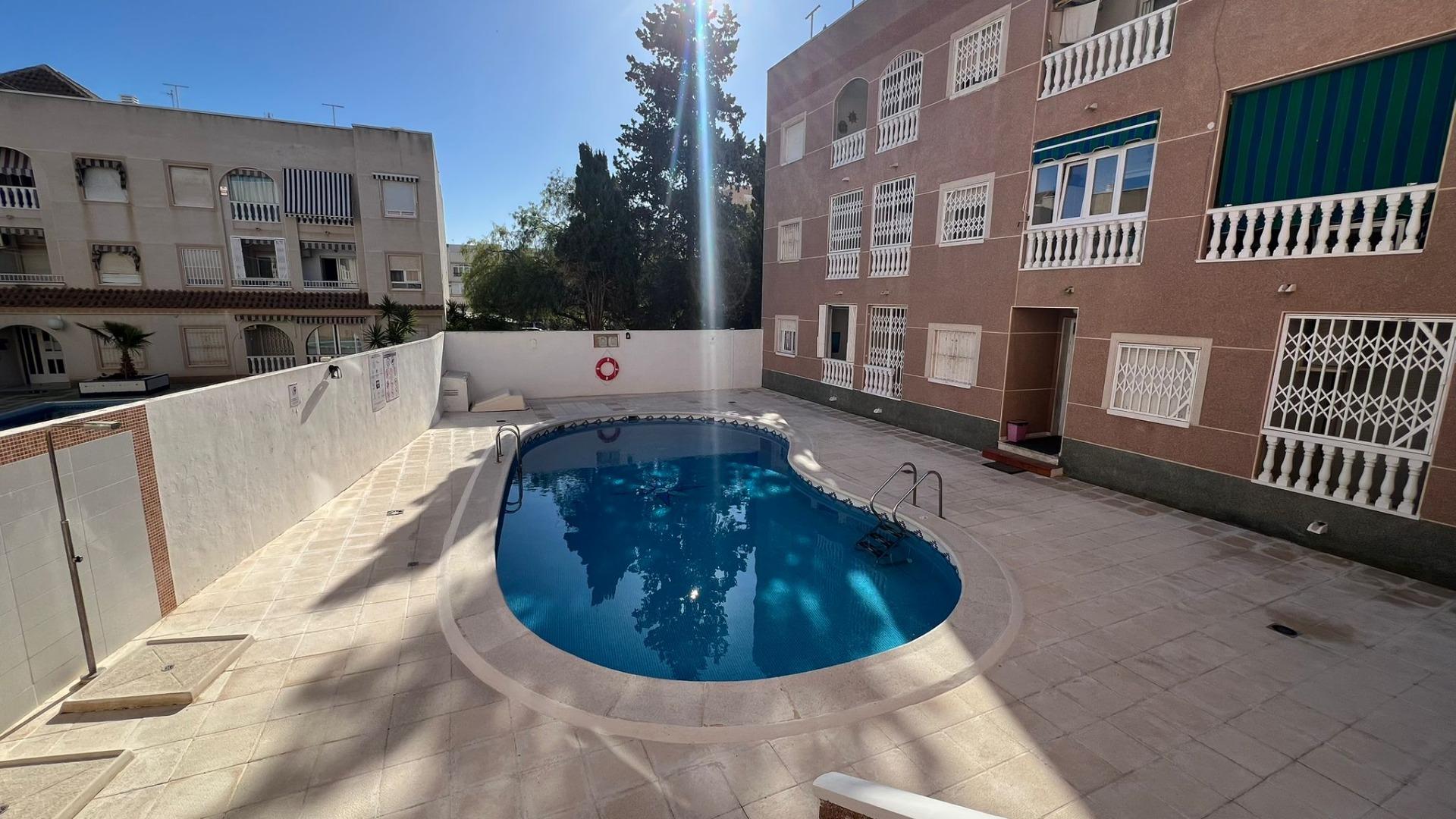Pool area in apartment for sale in Torrevieja