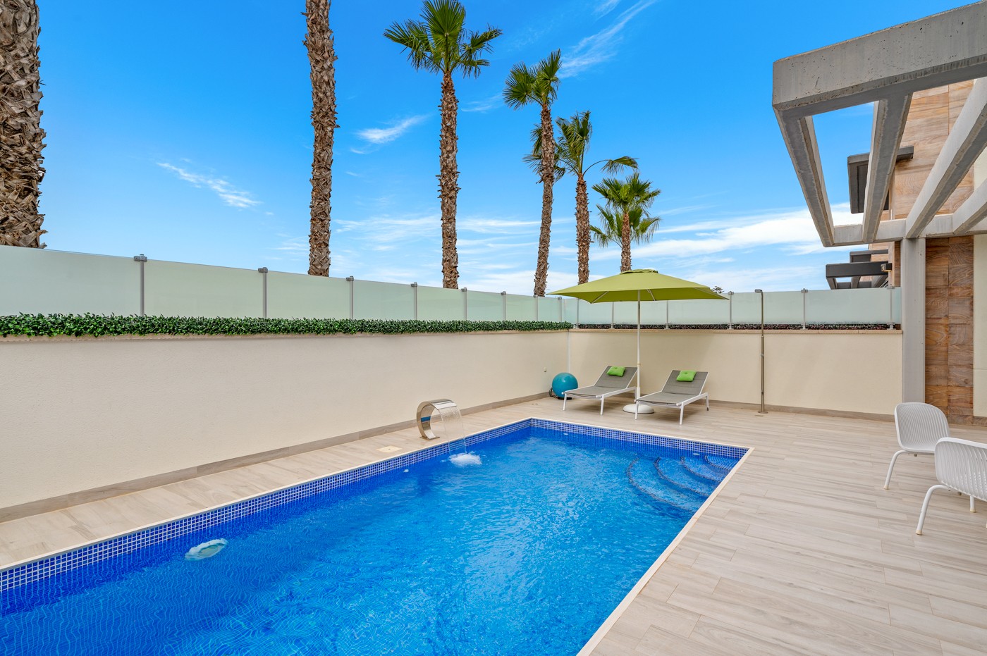 Pool area in villa for sale in Orihuela Costa