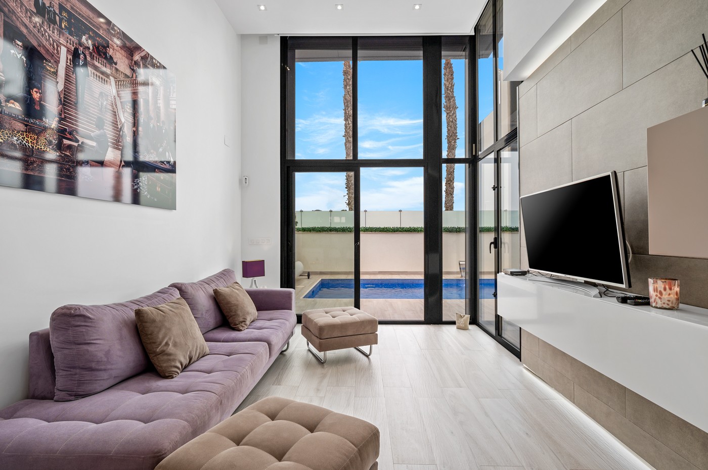 Pool area in villa for sale in Orihuela Costa